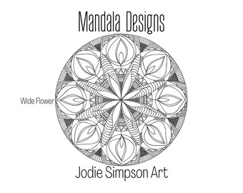 Open flower Mandala Colouring Sheet - Printable PDF