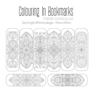Marque-pages à colorier de mandalas - Grande taille à imprimer