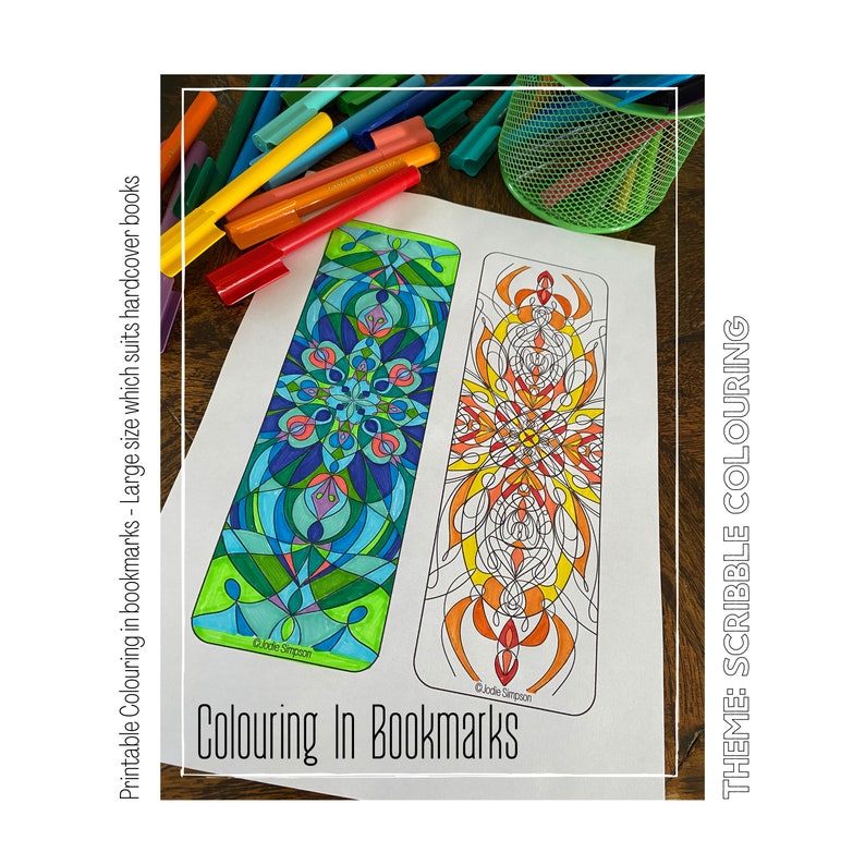 Pattern Colouring in Bookmarks - Printable PDF - Four Designs Included ...