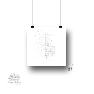 Book Tattoo 7 - Fantasy - Line Art