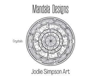 Crystal Mandala Colouring sheet - Printable PDF