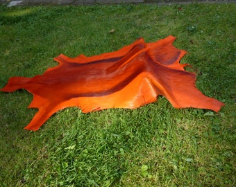 tanned springbok fur dyed orange, decoration