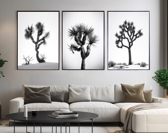 Joshua Tree Poster Set: Black and White Desert Art (Digital Download)
