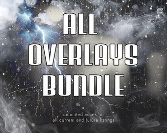 Photoshop Overlays Bundle: Smoke, Fire, Sparklers, Lights (PNG, Commercial Use)