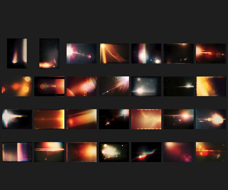 Rectangular Flare Film Light Leaks Overlays: Analog Effects, Photo Textures (digital ...