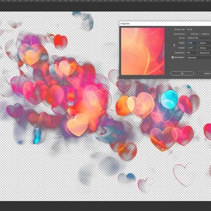 May include: A digital illustration of a transparent background with many colorful heart shapes. The hearts are in various shades of pink, red, orange, and blue. The hearts are layered on top of each other, creating a sense of depth and movement.