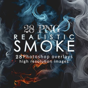 Realistic Smoke Overlays: 28 PNG Photoshop Effects (Digital Download)