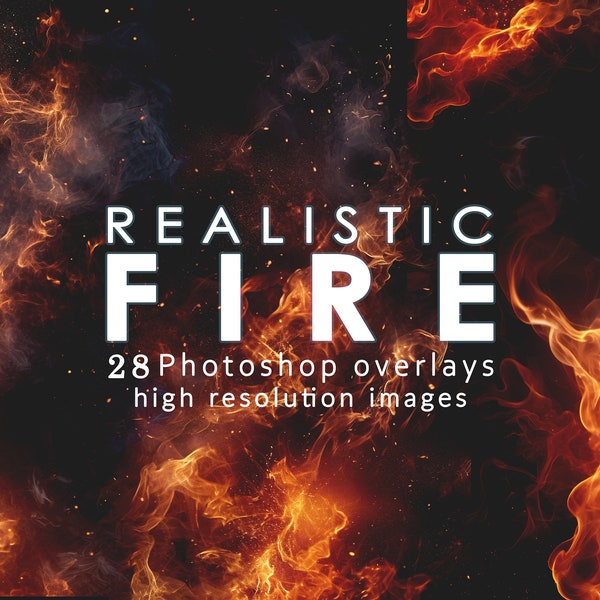 Realistische Feuer Overlays für Photoshop, Hochwertige Photoshop Overlays, Feuer Hintergrund, Fotografie Overlays, Feuer Effekt, Feuer und Rauch