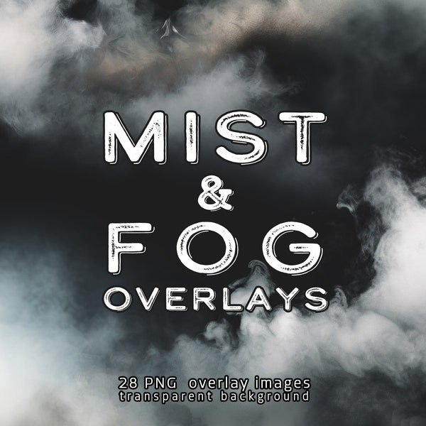 Realistic mist and fog overlays, Fog overlays for photography, Mist effect Photoshop overlay, Transparent PNG, Fog texture, Misty atmosphere