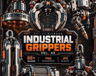 Industrial Grippers PNG JPG Sci Fi Kitbash , Robotic Claws Lifting Systems