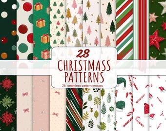 Christmas & Winter Seamless Pattern Collection – 28 High-Resolution Illustrations