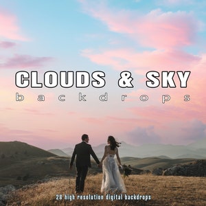 Sky and Clouds Photography Backdrops: Artistic Landscape Backgrounds (Digital Download)
