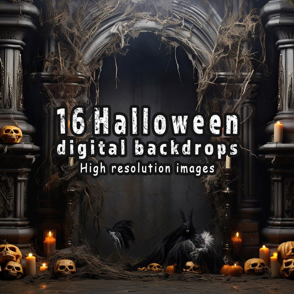 Halloween photo backdrop, Halloween digital background, Spooky background, Halloween backdrop, Eerie holiday photo setting, Seasonal photo
