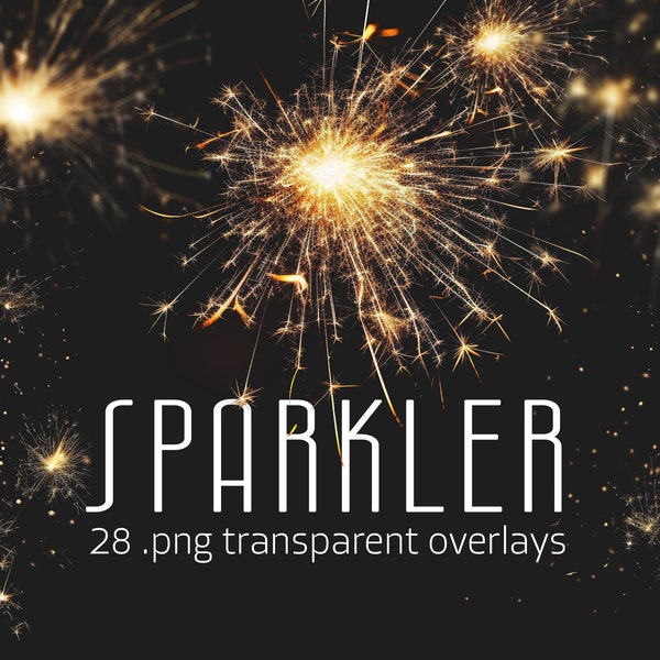 Sparklers overlays for Photoshop, Transparent PNG sparkler effects, Celebratory photo enhancements, Sparkler overlays, Fireworks overlays