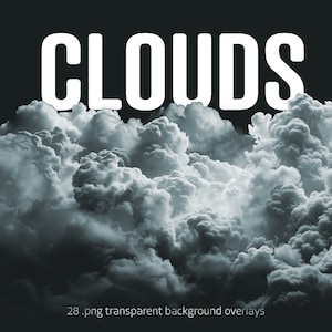Clouds PNG Overlays: Sky Photo Effects (Digital Download)