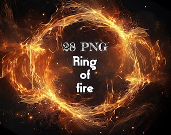 Fire Ring Overlays: Cinematic Visual Effects (PNG, JPG Digital Download)