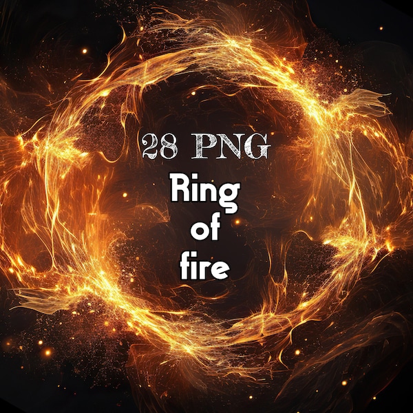 Superposition d'anneaux de feu, PNG sur fond transparent, superposition de texture de feu, effets visuels Photoshop, éléments de conception de feu