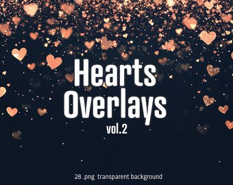 May include: A digital download of 28 heart overlays with a transparent background. The overlays are in a variety of sizes and are perfect for adding a touch of love to your designs.