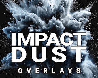 Impact Dust Overlays PNG, Dust Explosion FX, Debris Particles Burst, Cinematic Dust Effect, Photoshop Overlay Pack, 40 PNG