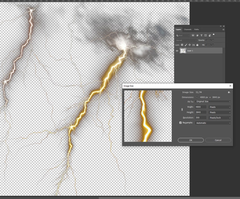 Lightning Overlays for Transparent PNG Lightning Effects