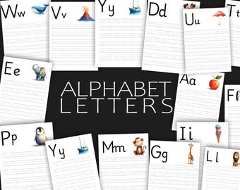 Alphabet Tracing Cards: A-Z Letter Learning, Kids Printable (PDF Download A2 Size Images)