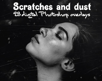 Vintage Film Texture Overlays: Scratches & Dust, Photoshop Effects (Digital Download), Cinematic Look