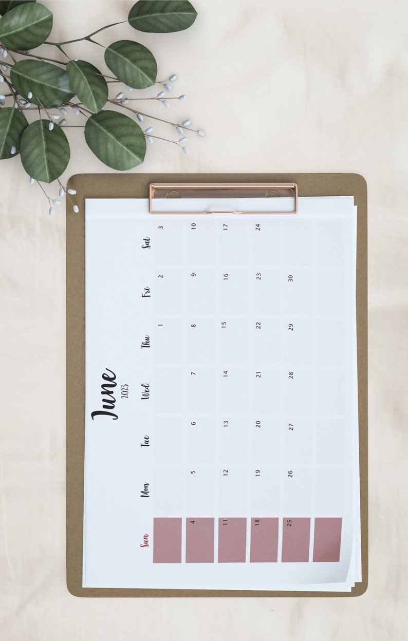 2023 Calendar Monthly Calendar Pink Calendar Printable - Etsy