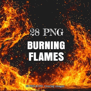 28 Vuur- en vlammen-overlays, png-bestand op transparante achtergrond, foto-effect, Photoshop-overlays, vuurtextuur, rooktextuur, beeldverbetering