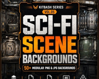 50+ Sci Fi Scene Backgrounds PNG JPG Modular Space Station Backgrounds Futuristic Wall Backdrops 4K