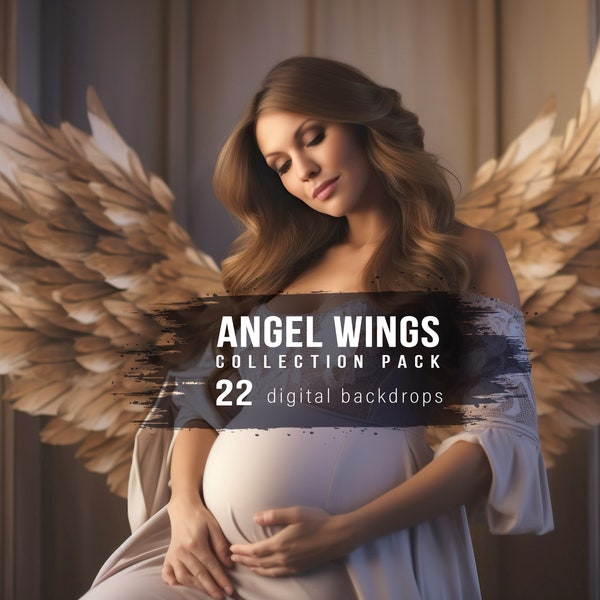 Angel wings backdrops, Digital backgrounds, Maternity photoshoot overlays, Wings overlays, Photography enhancements, Fashion photography