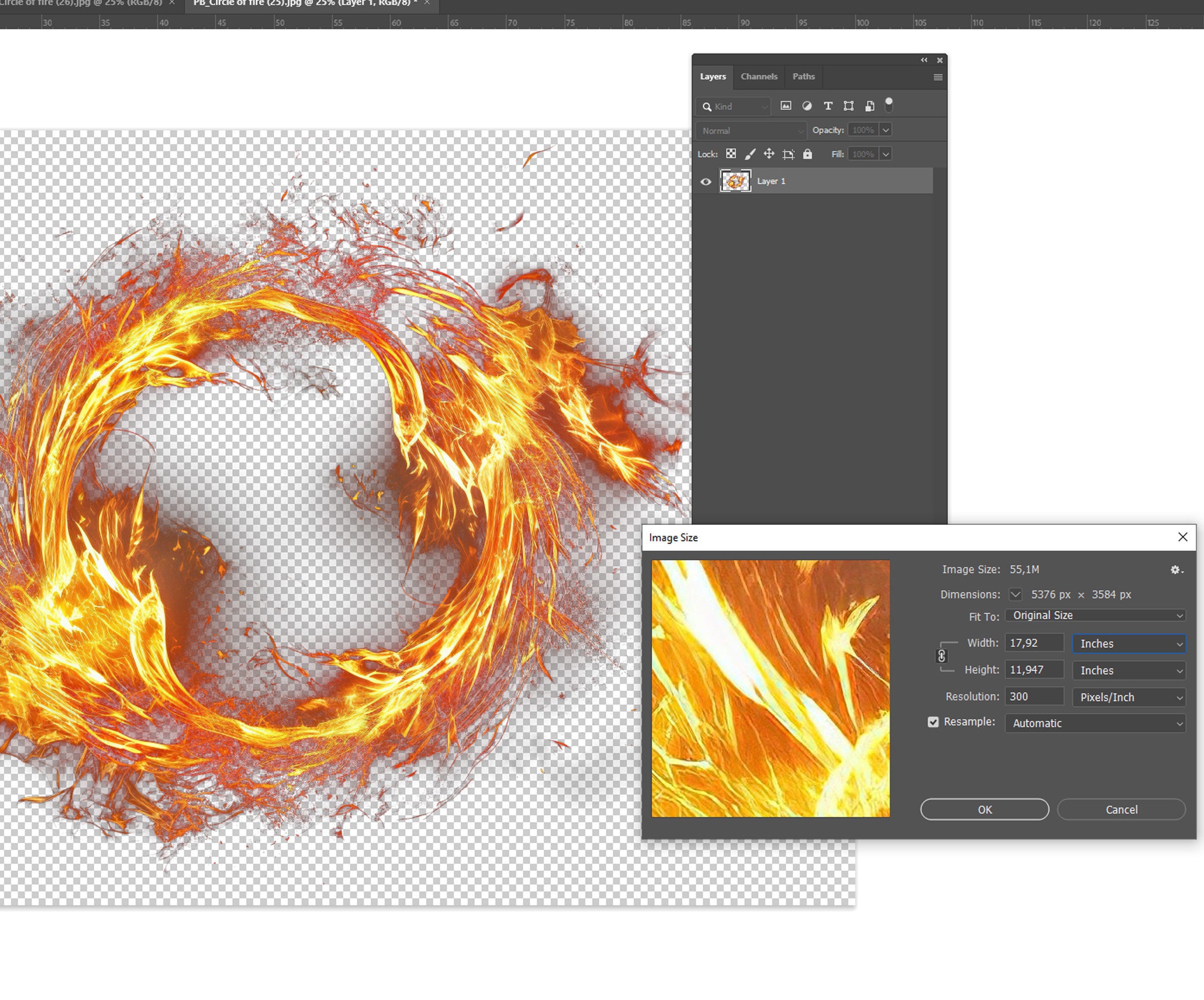 Ring of Fire Overlays, PNG on Transparent Background, Fire Texture