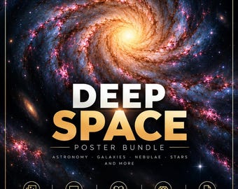 Space Exploration Posters Bundle 33 Astronomy Prints Nebula Galaxy Universe Wall Art NASA Inspired Educational Space Decor