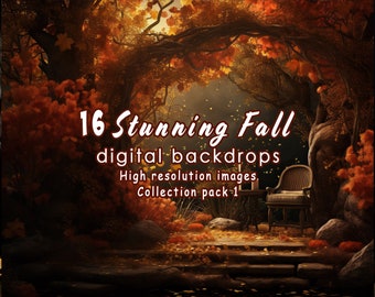 Telón de fondo de la foto de otoño, Fondo digital, Telón de fondo de otoño, Telón de fondo de la boda de otoño, Fondo digital de otoño, Fondos de fotografía de temporada