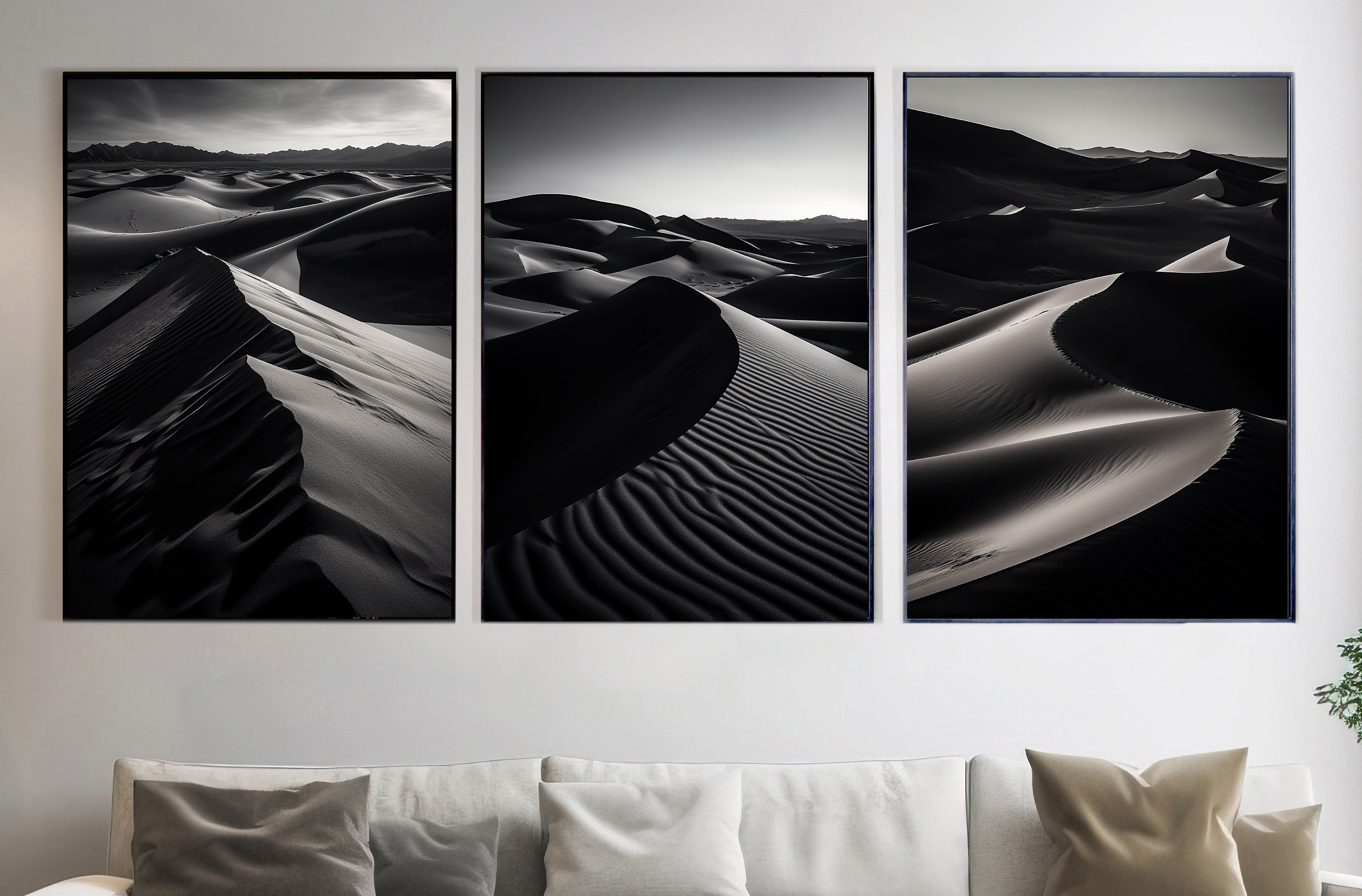 Desert landscape print, Black and white desert art, Sand dune wall art, Minimalist nature print, Printable desert wall decor, Desert Scenery