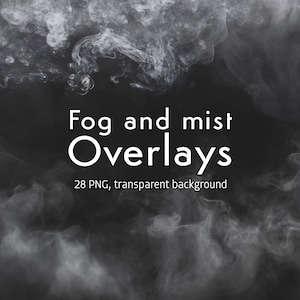 Fog overlays for photography, Mist effect Photoshop overlays, Transparent PNG, Fog textures, Photo enhancement, Misty atmosphere, Fog effect