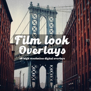 Analog Film Texture Overlays: Nostalgic Photo Effects (28 JPG Digital Files)