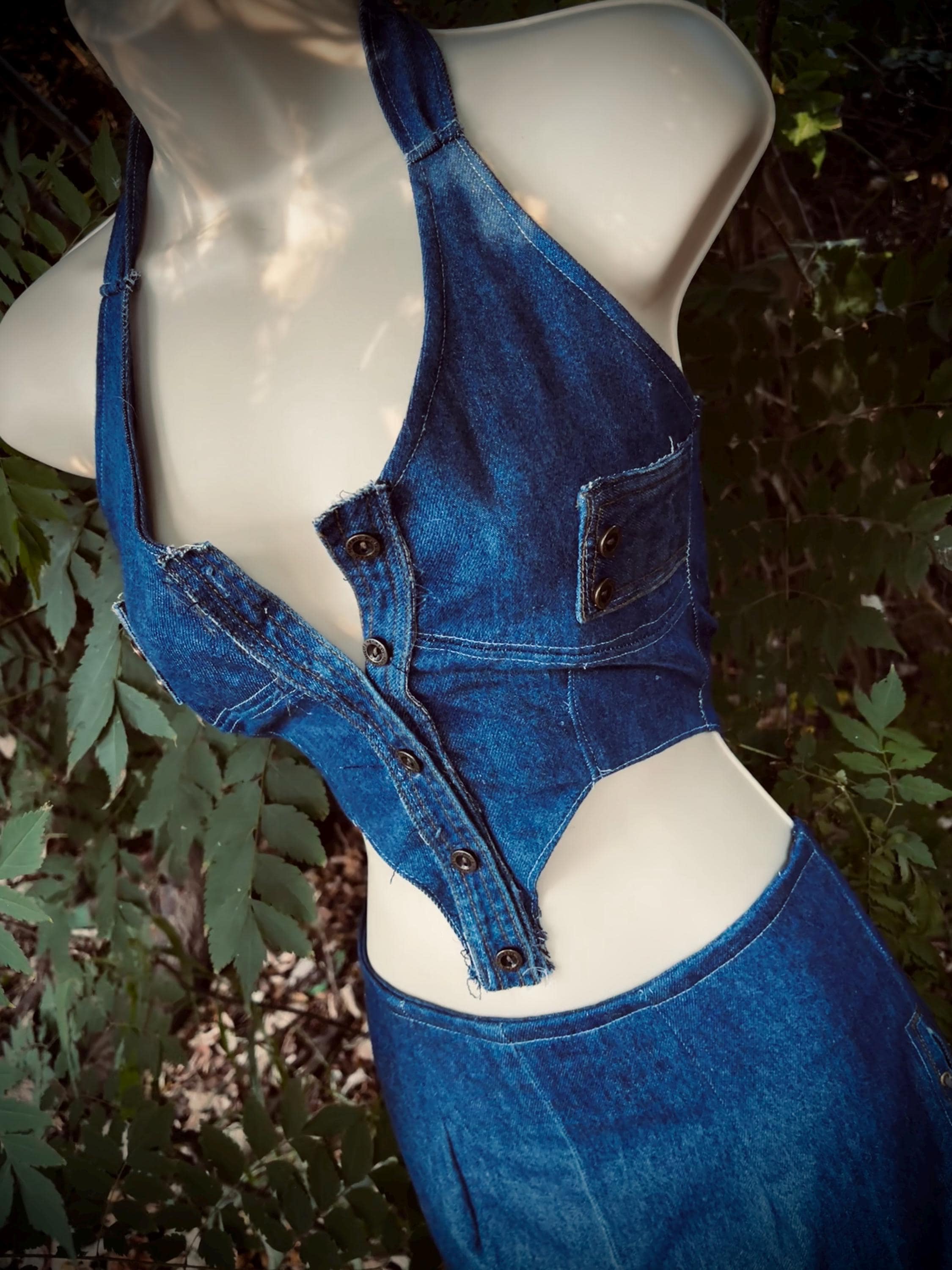 Plunge Denim Dress - Etsy Plunge Denim Dress - Etsy