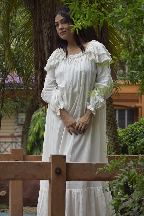 casual fantasy dress Fantasy Cotton Dress "Lost Princess" Cosplay. Available in: white cotton, black cotton, dark blue cotton, blue cotton, green cotton, burgundy cotton, red cotton, purple cotton, blue rowena trim, red rowena trim, green