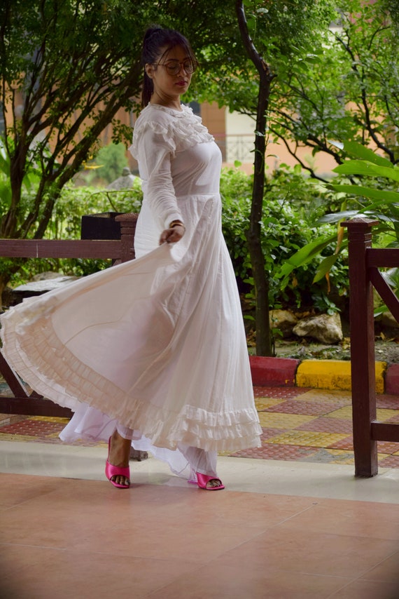 MEDITERRANEAN Winds-premium Handcrafted Handwoven Muslin Cotton All Season Designer-wear/long Boho Dress/white Long Dress
