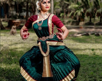 BHARATHANATYAM Costume SUNPLEAT CUSTOMMADE fullest Please Provide measurements we will make it for you