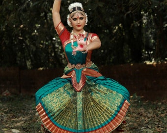 BHARATHANATYAM Costume SUNPLEAT CUSTOMMADE fullest Please Provide measurements we will make it for you