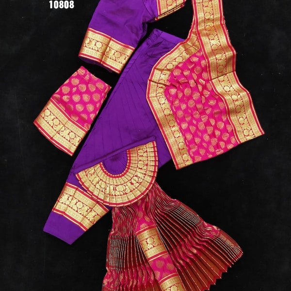 BHARATHANATYAM Costume SUNPLEAT CUSTOMMADE fullest Please Provide measurements we will make it for you