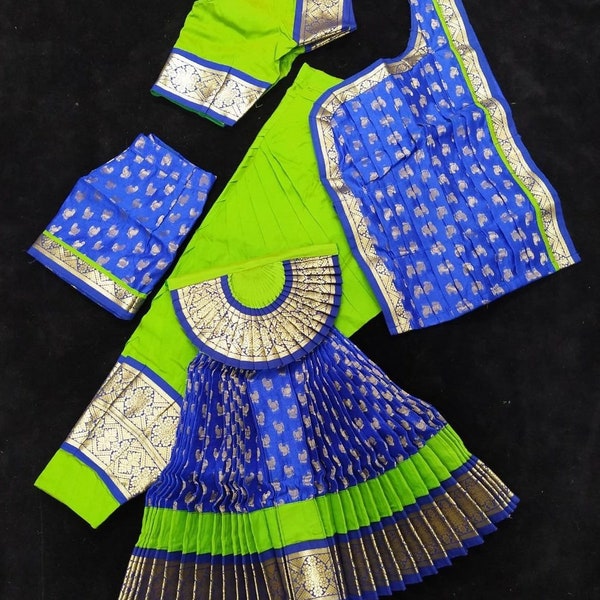 BHARATHANATYAM Costume SUNPLEAT CUSTOMMADE fullest Please Provide measurements we will make it for you