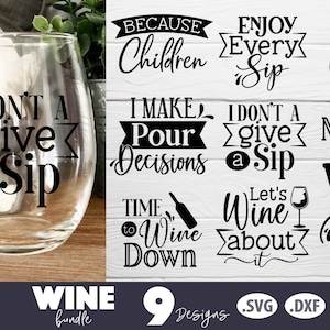 Paquete de cotizaciones de vino SVG / Wine SVG