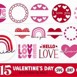 Valentine&#39;s Day Keychain SVG | keychain SVG Bundle