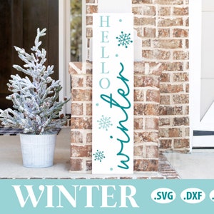 Hello Winter Vertikalschild SVG
