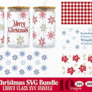 Christmas Libbey Can Glass SVG Bundle | Christmas SVG Bundle