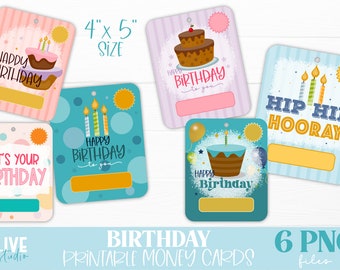 誕生日のお金カード PNG バンドル | 印刷可能なお金カード PNG