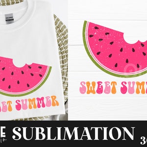 Sweet Summer Retro Distressed PNG | Summer Sublimation PNG