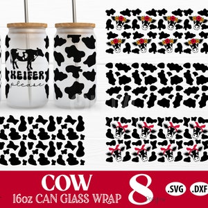 Cow 16oz Can Glass SVG Bundle | Cow SVG Bundle